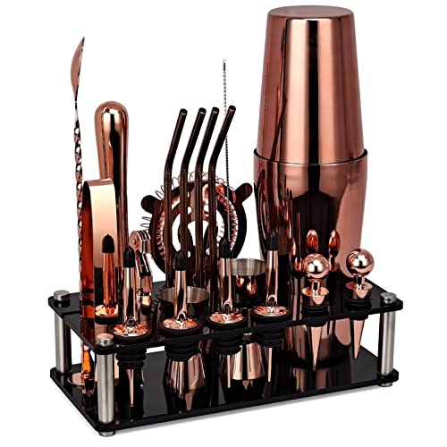 Set de coctelera y kit de bartender 20 piezas acero inoxidable miniatura 1