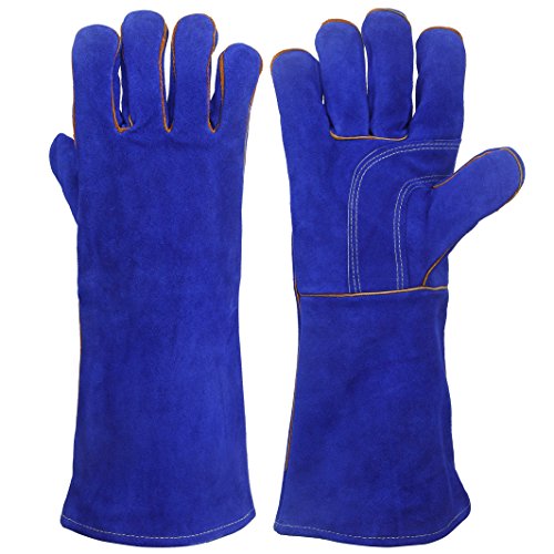 KIM YUAN Extreme Heat/Fire Resistant Gloves Leather with Kevlar Stitching, Mitts Perfect for Welding - //coolthings.us