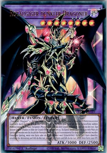 Rotäugiger dunkler Dragoner - RA05-DE141 - Full Art/Extended Art Card Ultra Rare - Deutsch - 1. Auflage - Yugioh - Rarity Collection 5 - mit RC-Fieldcenter