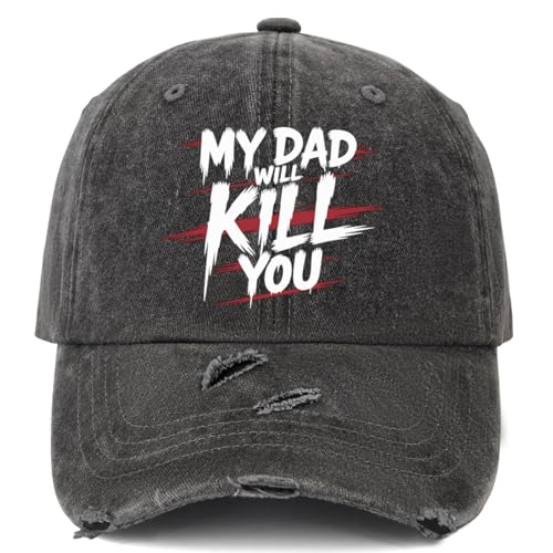 My Dad Will Kill You-1 Hat Men Vintage Mesh Hats for Summer