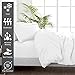 Pizuna Pure 100% Cotton Twin Duvet Cover with Shams, Luxurious 400 Thread Count Long Staple Cotton Sateen Weave with Hidden Button Closure (Combed White Cotton Duvet Covers Twin)