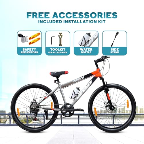 Image of Leader Vivid Creto 27.5T Multispeed 7 Speed Cycle for Men with Front Suspension & Dual Disc Brakes |Gear Bicycle for Boys & Girls | Ideal for 15 + Years (Frame: 19 Inches)
