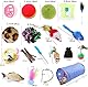 HEPAZ Katzenspielzeug Set mit Katzentunnel, Bälle, Federspielzeug, Plüschspielzeug, Spielzeugmäuse Katzen Spielzeug Variety Pack für Kitty Katzen, Bonus Aufbewahrungstasche, 24 Stück