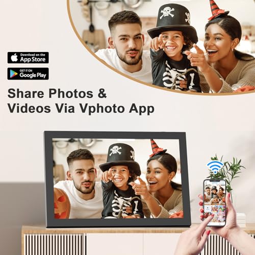 Image of 10.1-inch Digital Picture Frame WiFi-Photo-Frame - 16GB Smart Frame, IPS Touch Screen, Auto-Rotate, Slideshow, Load Photo Video from Phone to Digital Frame Via App Email, Free Cloud, Gifts for Mom Dad