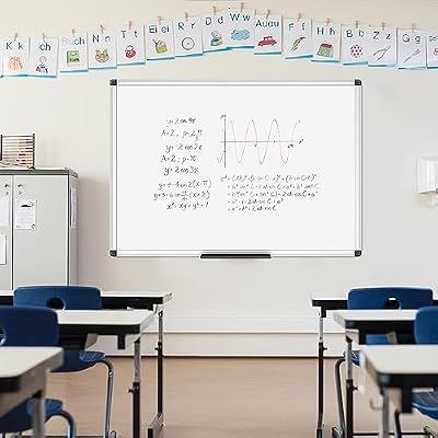VIZ-PRO Dry Erase Board/Whiteboard, Non-Magnetic, 48 x 36 Inches, Pack of 2, Wall Mounted Board for School Office and Home