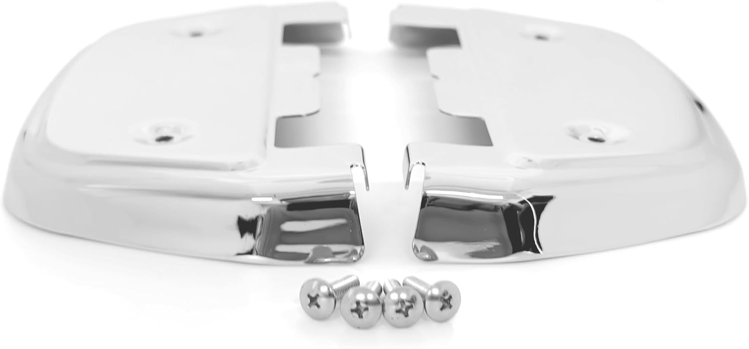 D-Shape Passenger Footboard Cover Floorboard Cover Compatible with Harley Touring Street Road Electra Glide Dynna Softail (Chrome)