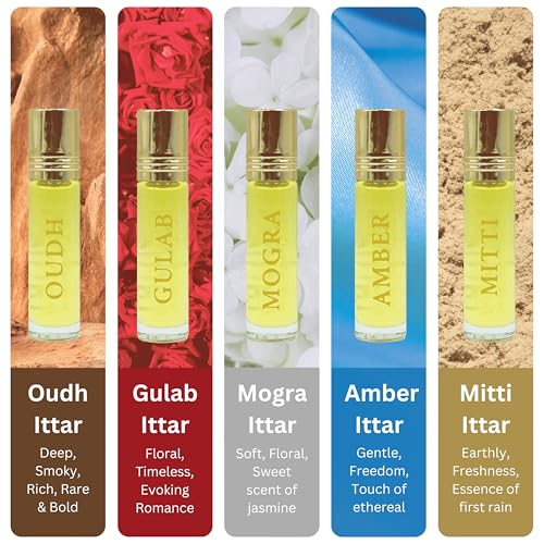 Image of Tatha Rose Attar Original | 100% Gulab Itra | Alcohol-Free Roll-On Perfume for Women & Men | Long-Lasting, Stress Relief & Romantic Scent | Ideal Gift | Gulab Attar | Without alcohol (10 ML)
