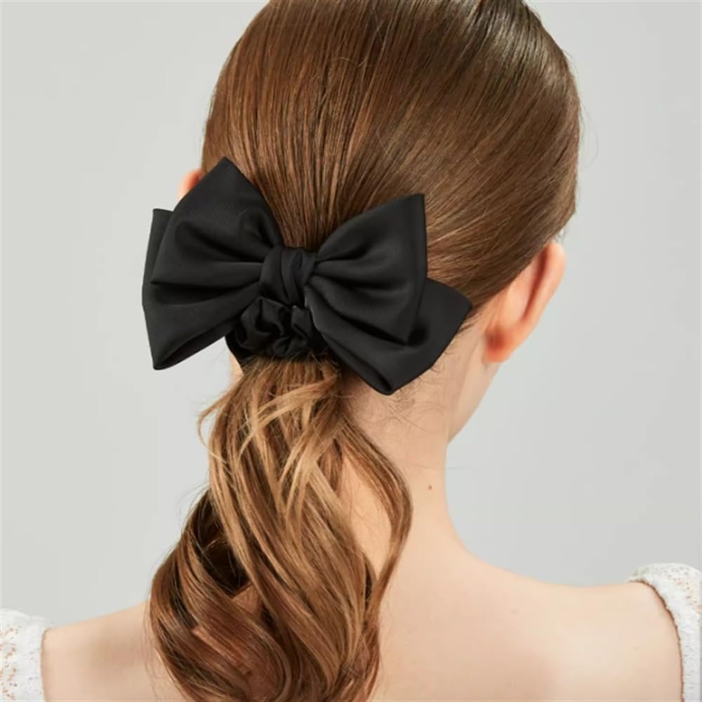 Elastici Per Capelli Da Donna Fasce for capelli con fiocco in raso nero for donna