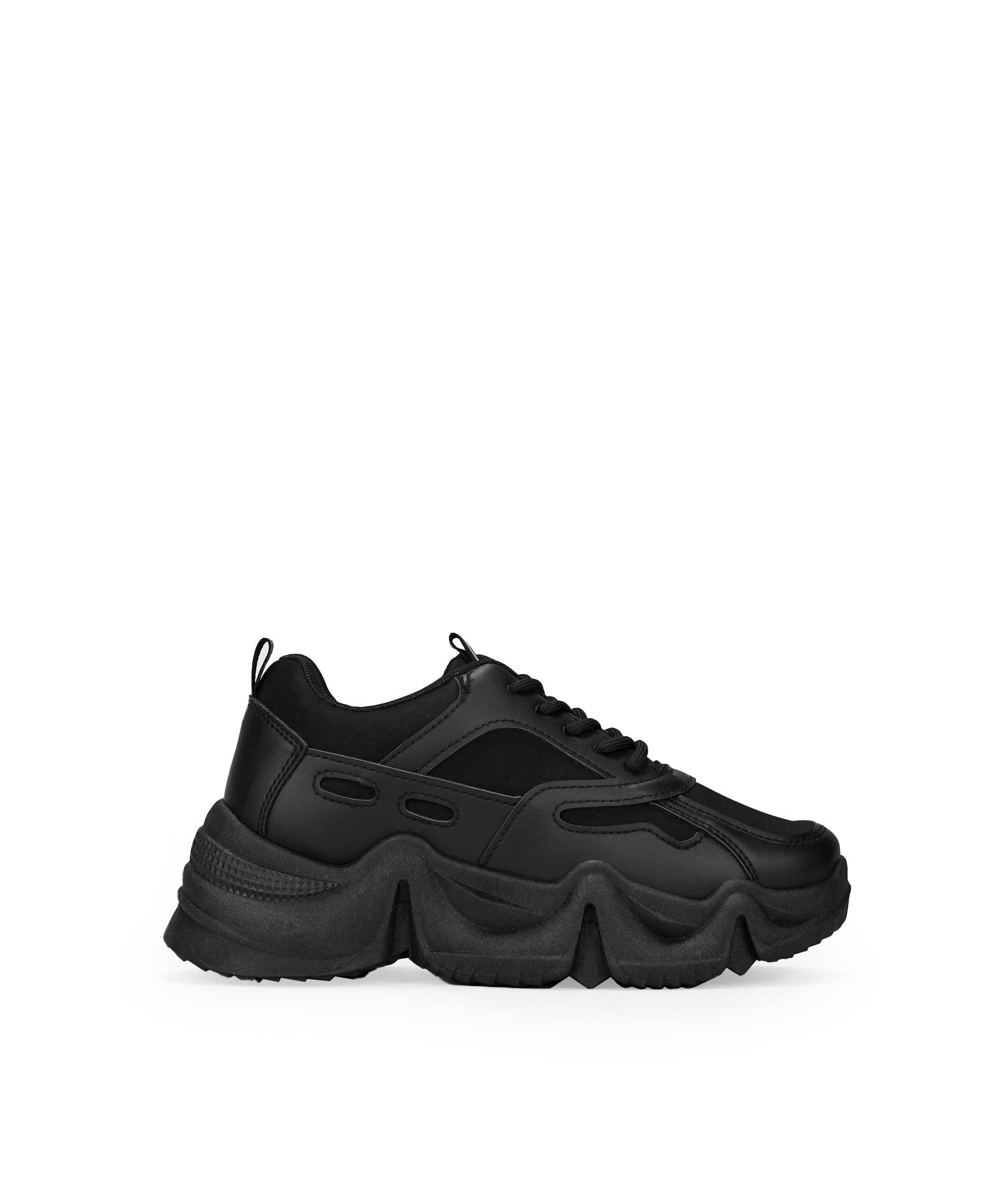 BOSANOVA Sneakers Zapatillas con Suela de Plataforma con Detalles Decorativo de 4,5 cm de Altura y Detalle de Logo en la lengüeta. Cierre con Cordones. Calzado para Mujer