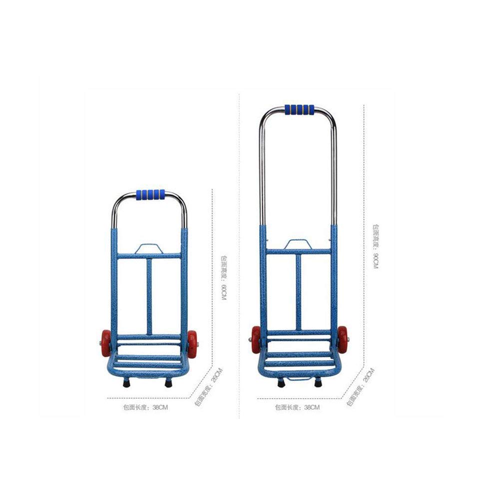 Handwagen aus Edelstahl, 2 Räder, tragbarer Einkaufswagen, Teleskop-Ziehwagen, ideal für Lebensmittel- und Schönheitsprodukte