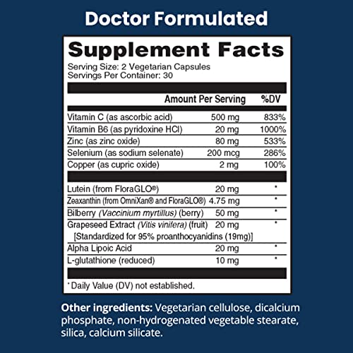 Areds 2 E-Free Blue Max Vision Vitamins - Without Vitamin E - Zeaxanthin Plus Lutein - Bilberry And Grape Seed Extract - Pack Of 3 #TOP4