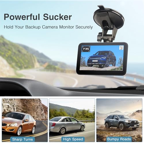 Image of Backup Camera Monitor Mount,(7 /9in)Large Rear View Camera Screen Mounting Bracket,Rv Windshield Suction Cup Holder for Back Up Camera Display Monitor,Car Rearview Reverse Cam Window Mount Kit