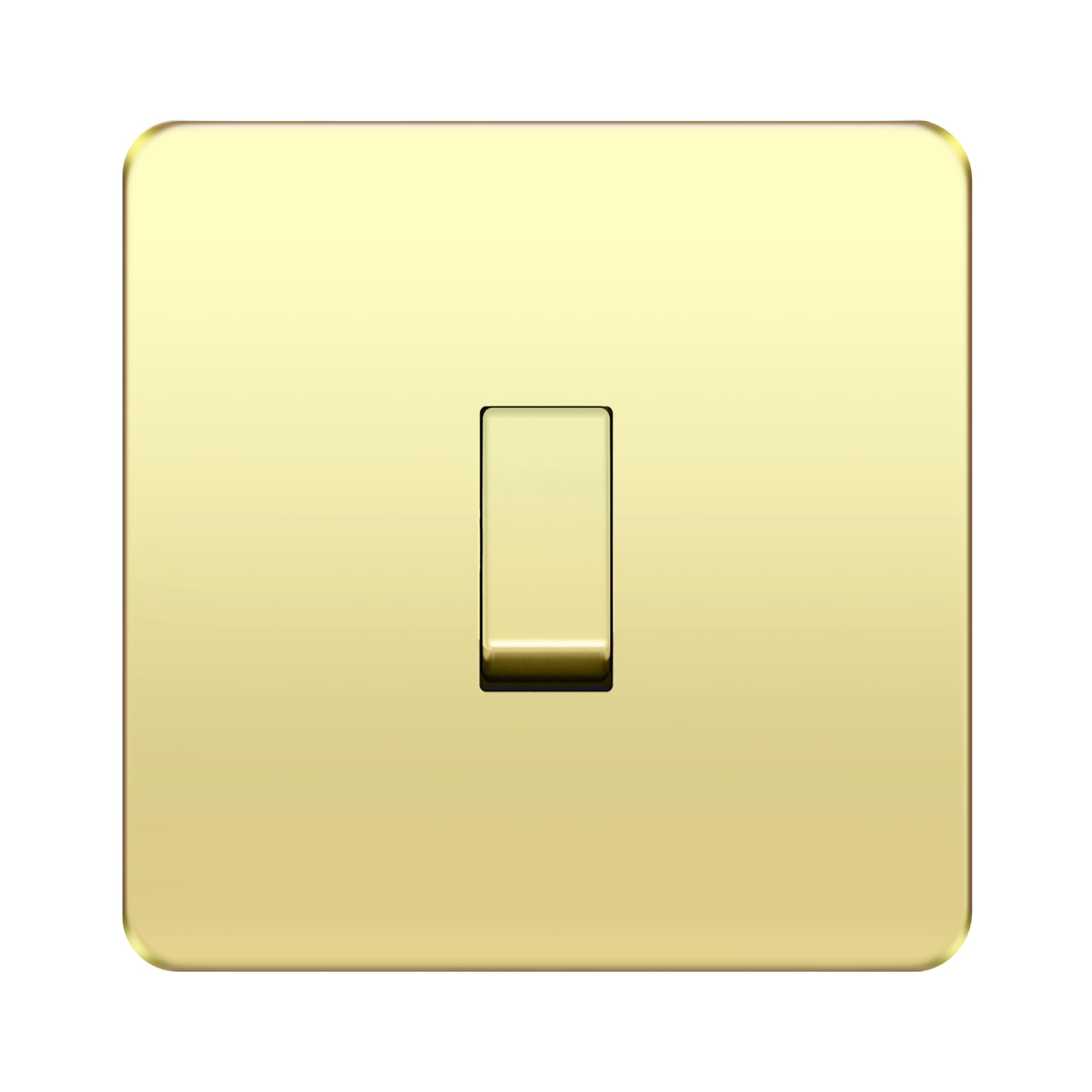 LIDER 1-Gang Screwless Light Switch, 1-Way/2-Way, 16A, Polished Brass