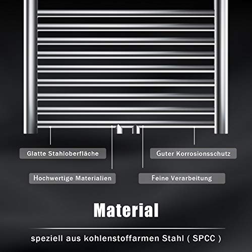 SONNI Handtuchtrockner Heizkörper Bad Mittelanschluss Handtuchwärmer Badheizkörper Weiß Gerade 40 * 180cm