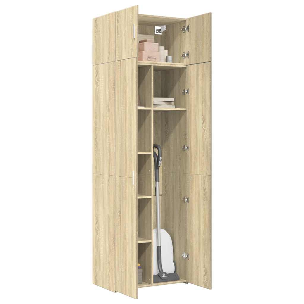 Mobile Alto da Soggiorno Rovere Sonoma 70x42,5x225 cm | Scaffale salvaspazio con 8 scomparti capienti, ideale per organizzare bagno, studio e corridoio con stile moderno.