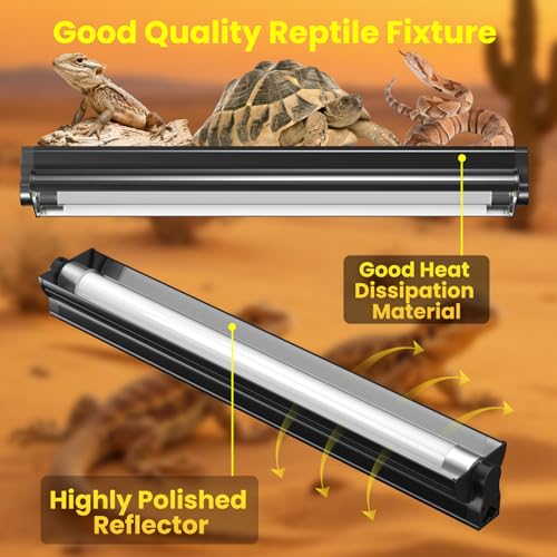 HeatingLux T8 UVB Light Reptile Kit 15W, 10.0 UVB UVA Lighting Combo Kit 18IN, Reptile Light Fixture with Fluorescent Tube for Vivariums, Desert Reptiles, Bearded Dragons, Lizards, Snakes - Image 5