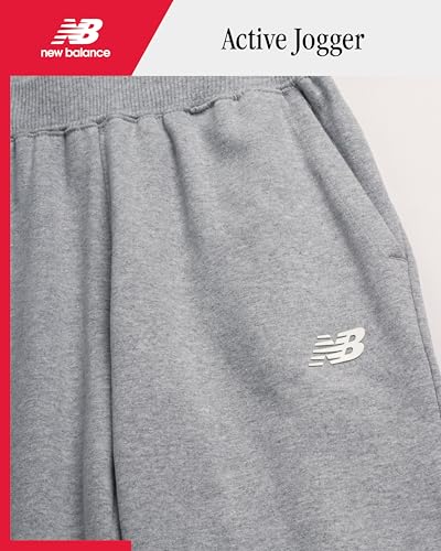 Image of New Balance Girls Sweatpants, Fleece Joggers, Drawstring Waist & Pockets