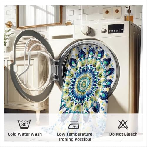Shower curtain imperméable lavable avec ourlet lesté bleu 200x180 - 8