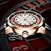 1.8 Inches Roulette Wheel Automatic Watches for Men, NH35A Movement Design Button Control, Sapphire Glass Automatically 50M Waterproof Mens Unique American Style Roulette, Mechanical Watch for Game Night (6628-Rhinestones Black)