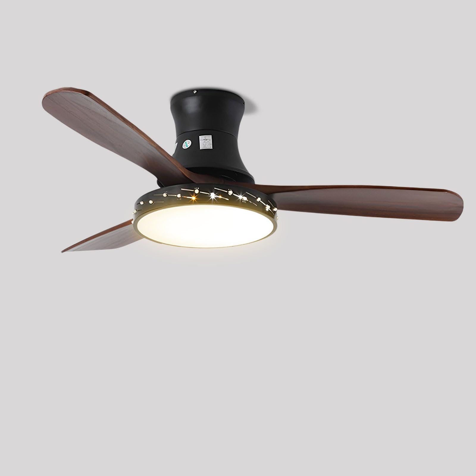 SXDMOUBK Remote Dimmable Ceiling Fan Light Indoor Quiet Ceiling Fan With DC Motor Nordic Ceiling Fans With Lights 3 Wood Blades For Bedroom Lounge Room Living Room Study Room