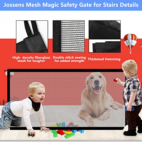 Dog Gate,Baby Gates,Pet Gate,28.3'' X 43.3''Magic Pet Safety Gate,Mesh Puppy Gate,Portable Folding Pet Gates Magic Indoor Mesh,Stair Gate For Stairs And Doorways (Approx. 72Cm X 110Cm) #TOP2