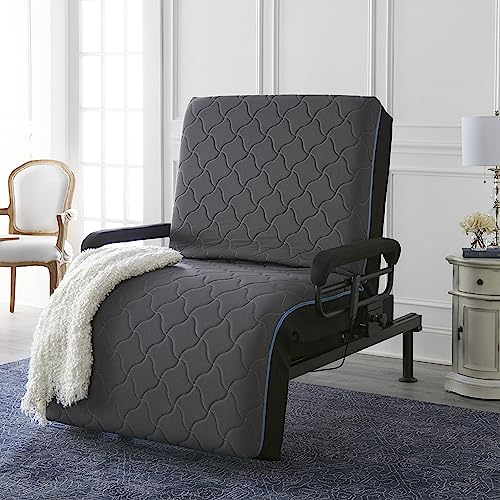 Runboll Adjustable Bed Lift Frame for Seniors with Remote Control, Height Adjustable Bed for Easy Access and Comfort, Twin