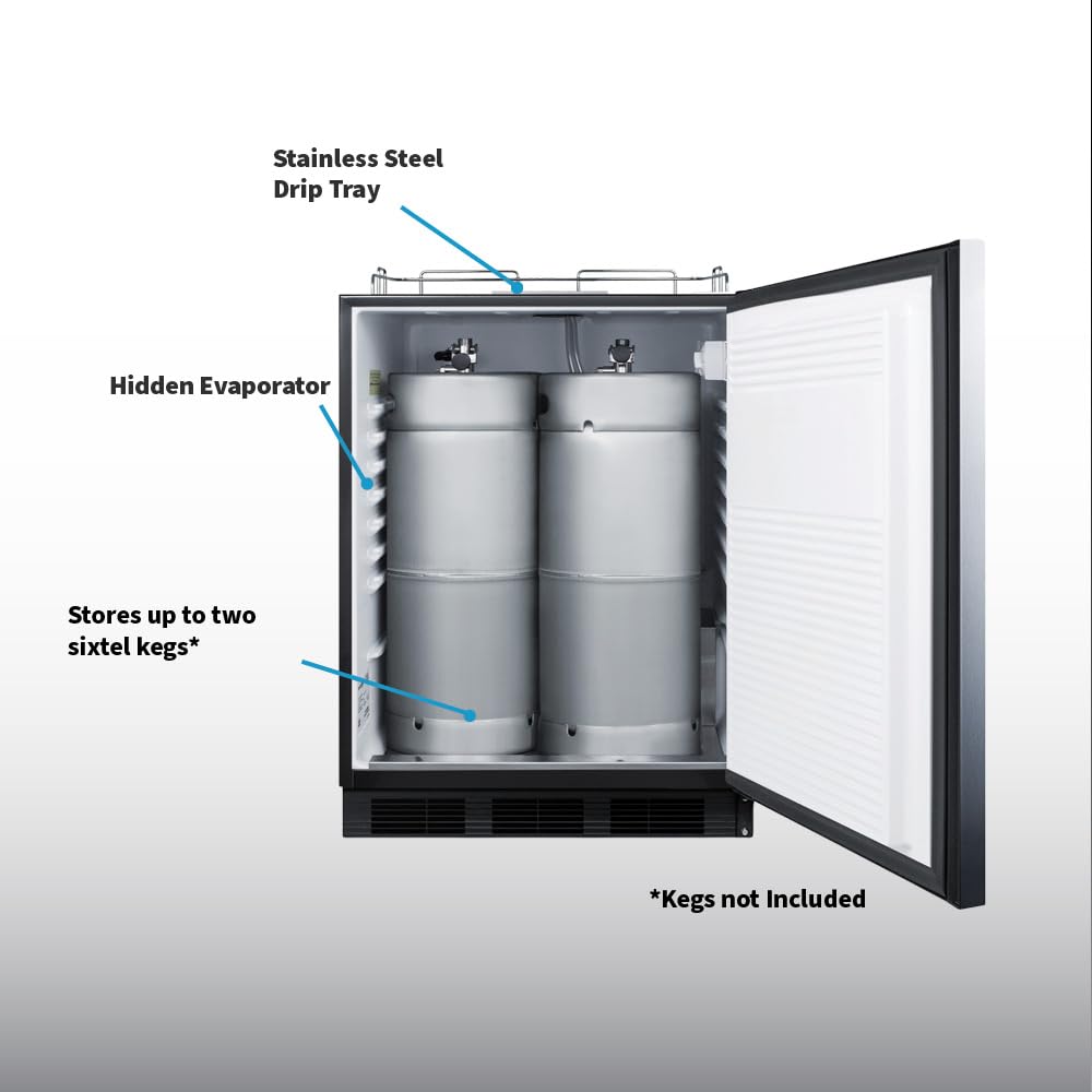 Summit 24" Undercounter Kegerator, ADA-Compliant, Stainless Steel - Sbc58blbiadank on Fridge.com - View 4