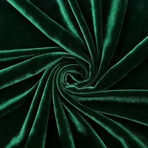 Tela de terciopelo aplastado, 2 m x 160 cm, se vende por metros, para manualidades, decoración, cortinas, escenarios, mantel, muebles, tela decorativa (verde oscuro)