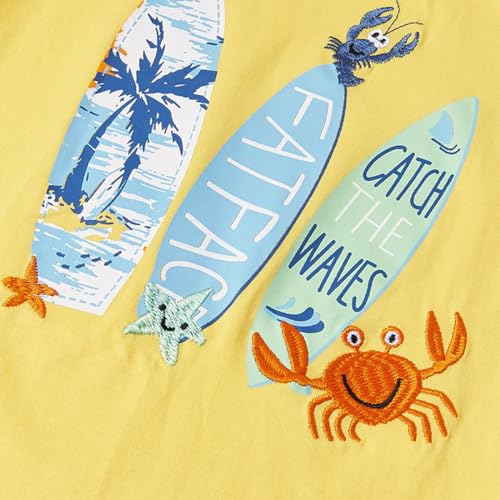 Image of KISBINI Toddler Boys Summer Clothes Set Hawaiian Cotton T-Shirt and Shorts Set Dinosaur Sharks Clothing Set