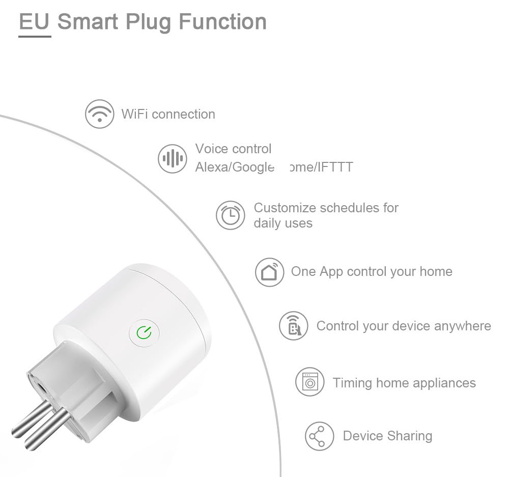 Zigbee WiFi Smart Plug Outlet Compatible with Alexa Google Assistant SmartThings IFTTT ZigBee Hub Required UK 16A — view 7