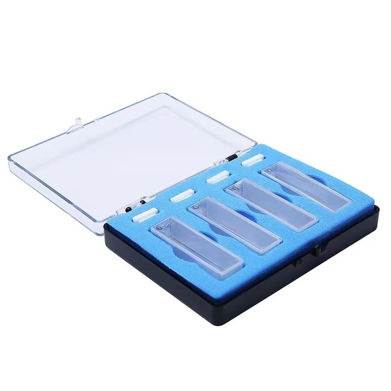 Laboratory Boxed Glass colorimetric Dish, Glass Cup Liquid Sample Cell Optical Path 10mm Absorption Cell 3.5ml for Spectrophotometer sintering Technology 4