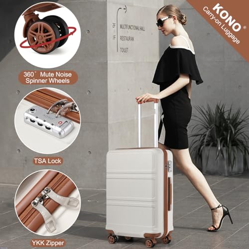 Kono 24 Inch Luggage Suitcase Lightweight with Spinner Wheels TSA Lock Hardside Medium Checked Luggage Durable Rolling Suitcase の商品画像 3