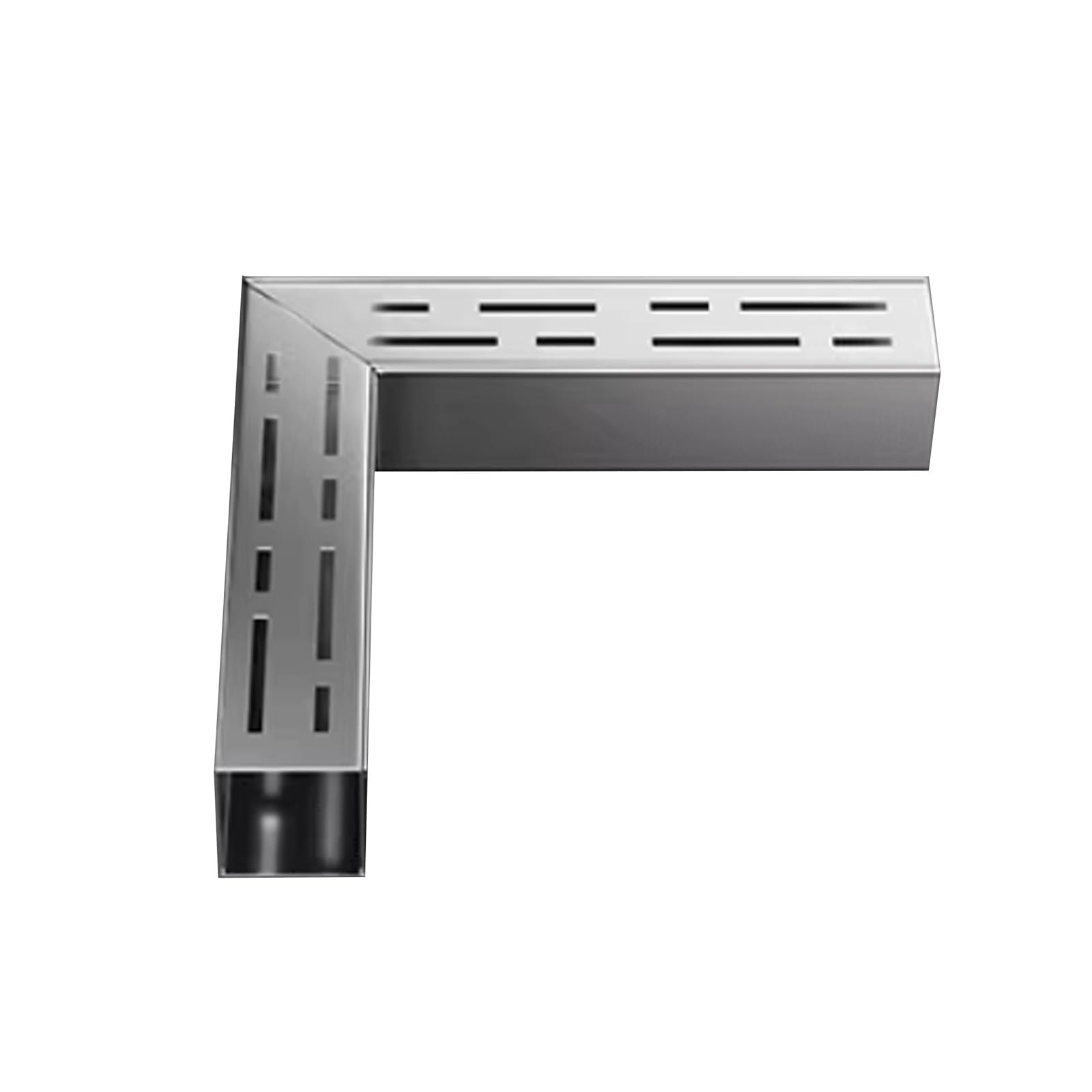 SUS Low Profile Trench Drain - Heavy Duty Driveway Drainage Channel System, Removable Grating(Corner 1 10x5cm)