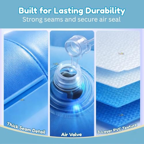 Image of 6.5 Ft Inflatable Swimming Pool for Adults & Kids with Electric Pump | Large Rectangular Family Pool | Thick PVC Leak-Proof Portable Bath Tub for Garden, Terrace, Outdoor Summer (B 6.5 Feet)