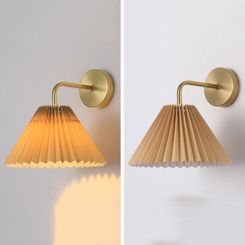 Apliques de Pared A Pilas para Interiores Juego de 2 Inalámbricos con Pantalla de Tela Plisada Led Regulables Recargables por USB Ideales para Dormitorio Mesita de Noche O Estilo Rústico