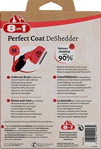 8in1 Coat DeShedder M - Unterfellbürste für mittelgroße Hunde, für Kurzhaar und Langhaar geeignete Hunde-Bürste zur Entfernung der Unterwolle