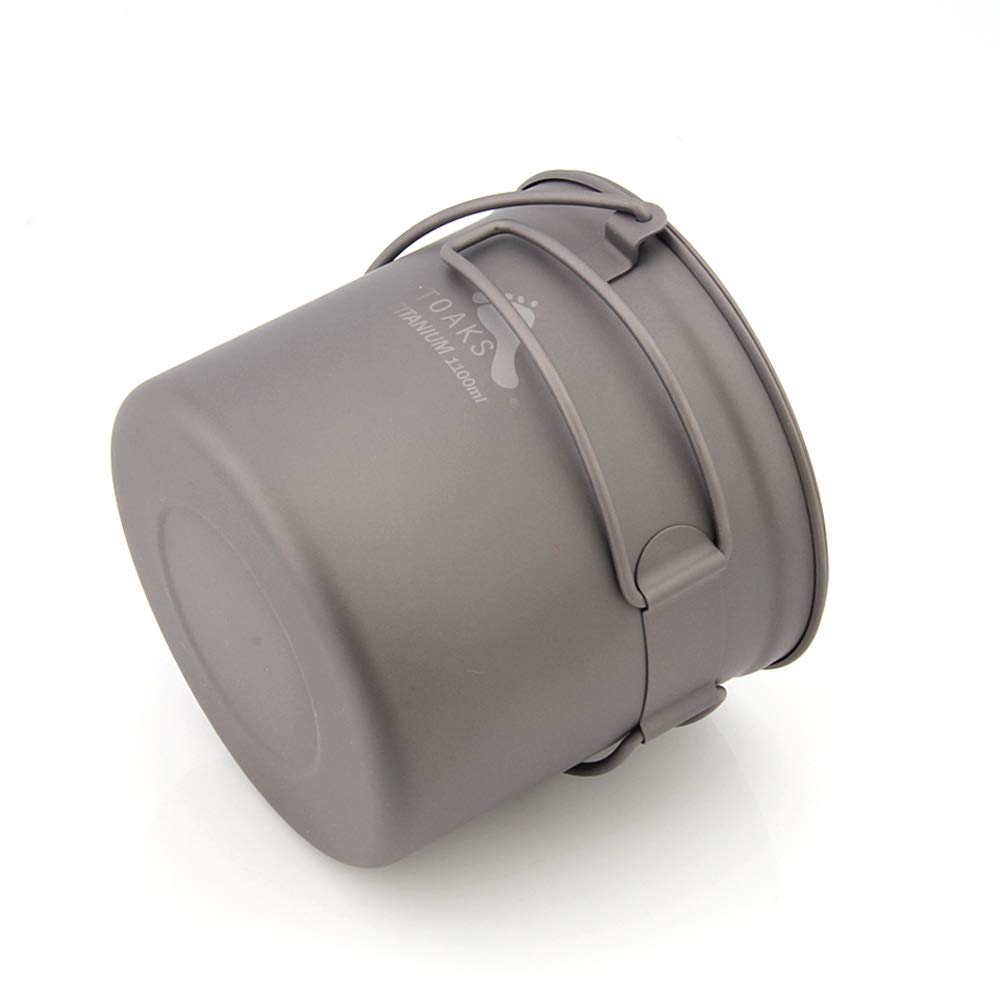 TOAKS Pot en titane avec poignée pliable pour camping en plein air, pique-nique, pot ultraléger 1100 ml, 1300 ml, 1600 ml, 2000 ml