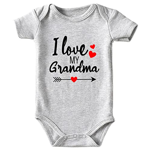 shlrzy I Love My Grandma Baby Boy Clothes Unisex Funny Baby Girl Bodysuits gray 0-3Months shlrzy I Love My Grandma Baby Boy Clothes Unisex Funny Baby Girl Bodysuits gray 0-3Months