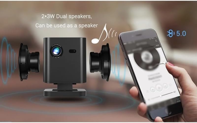 Mini proiettore tascabile 4K, Smart Android, WiFi, DLP a LED per esterni, video proiettore home theater 1080p