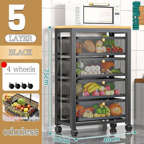 Slim Rolling Storage Cart, Mobile Utility Shelving Organizer for Kitchen, Bathroom, Laundry & Office - Space-Saving Design with Slide-Out Feature for Easy Access