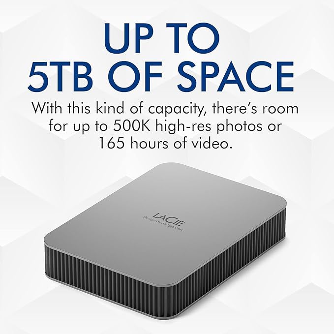 LaCie 外付けHDD 4TB STHG4000402 LaCie 4TB USB 3.1 Type-C Mobile Hard Drive (Space Gray
