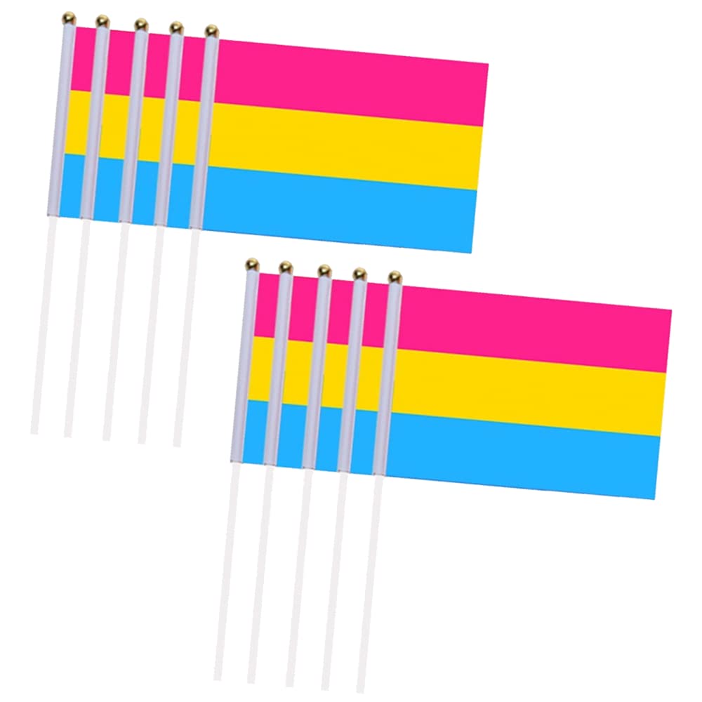 10 X Pansexual Pride Sexuality Hand Held Fags Festival Party 21cm x 14cm