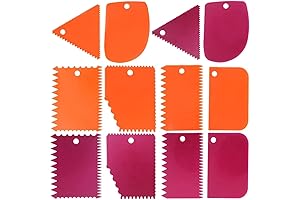 Textured Art Supplies: 12 Essential Cake Scrapers for Icing, Smoothing, and Shaping
