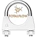 TOTALFLOW Natural Finish 1.75" TF-U175 304 Stainless Steel Saddle U-Bolt Exhaust Muffler Clamp-1.75 Inch