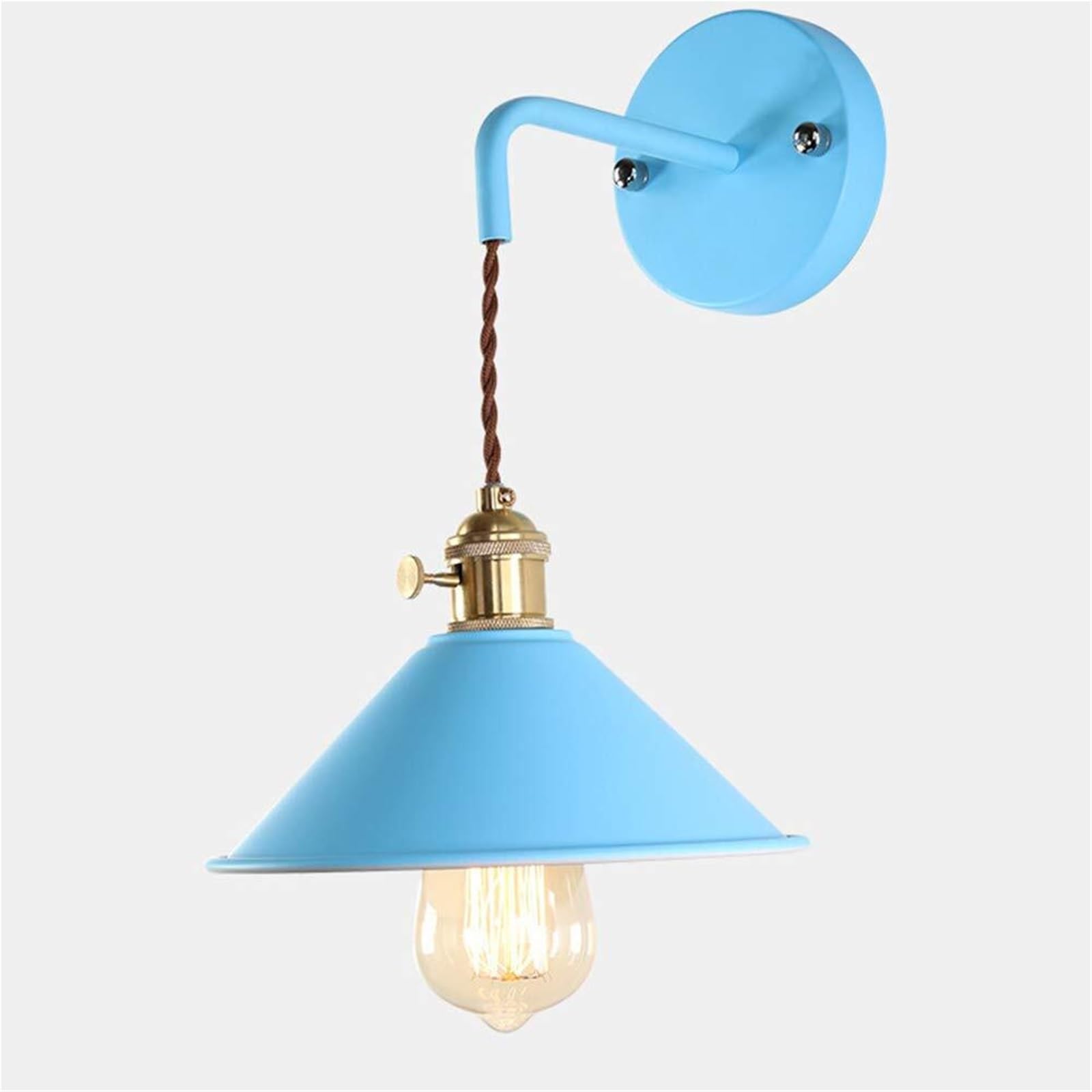 SXSCARKX Vintage Wall Sconces Lamp Industrial Edison Light E26 Indoor Retro LED Lamps for Bedroom Hallway Cafe Loft Bar(Blue)