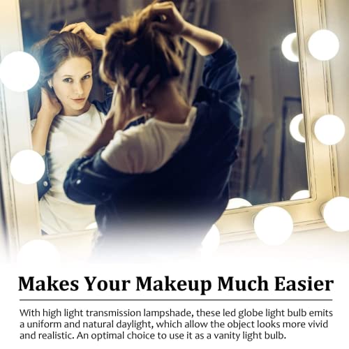 Bathroom G25 Led Vanity Light Bulb, Cotanic 5000K Daylight Globe Light Bulbs, E26 Standard Base, 5W(60 Watt Equivalent Incandescent Replacement), 500Lm, Non-Dimmable, 8-Pack #TOP1