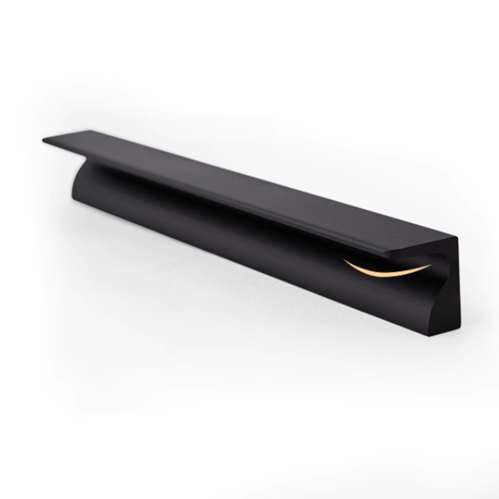 Pack De 2 Tiradores Ocultos De Aleación De Aluminio En Negro, Longitud Total 224 Mm, Altura 17 Mm, Ancho 40 Mm, De Montaje Trasero, Para Muebles, Cocinas Y Armarios