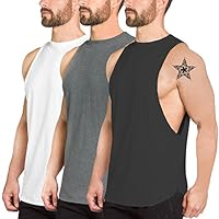 Algopix Similar Product 8 - PAIZH Men 3 Pack Fitness Workout Tank