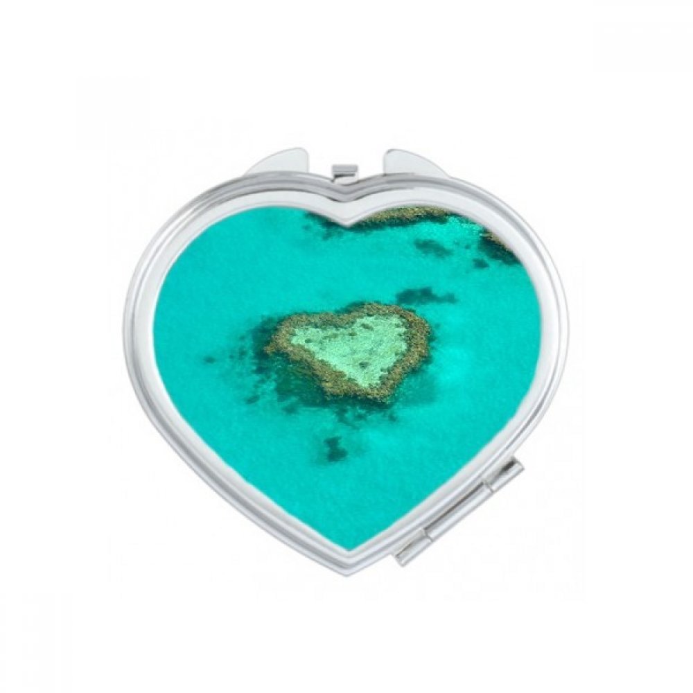 Miroir mignon Ocean Island en coeur petit cadeau portable original pour elle