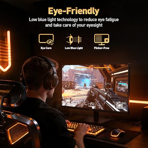 Image of KOORUI 24 Inch Gaming Monitor 144Hz Full HD 1920 x 1080p IPS Ultra-Slim Display with HDMI VGA, Adaptive Sync, 99% SRGB, VESA 100x100mm, Eye Care, Tilt, HDMI 2.0, Black, E2411K